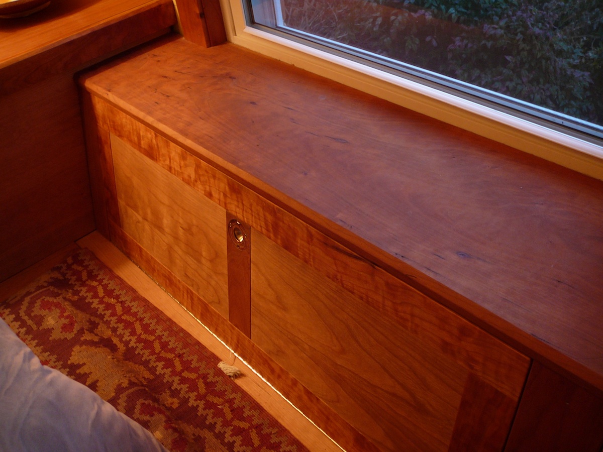 Clark Avenue kitchen, detail from new window seat in eating nook... 