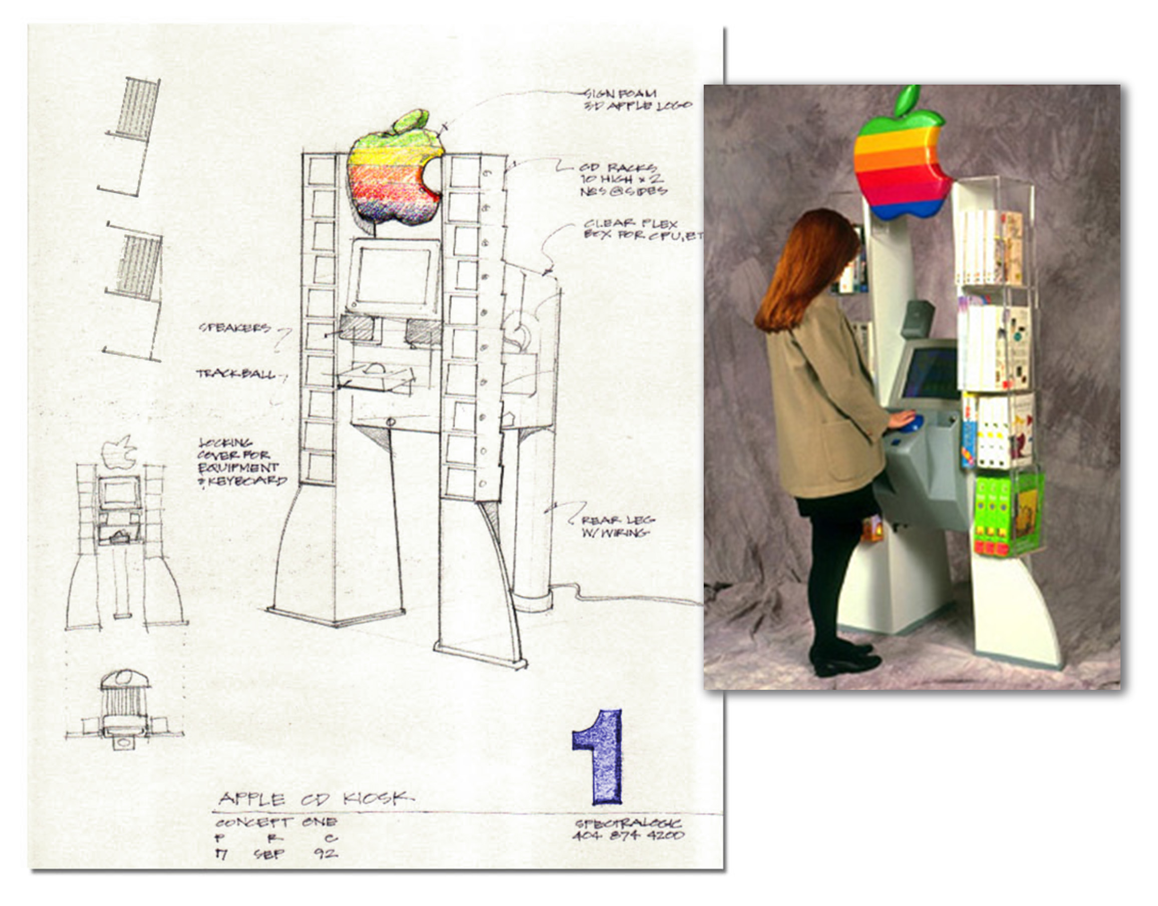 Apple kiosk sketch and prototype
